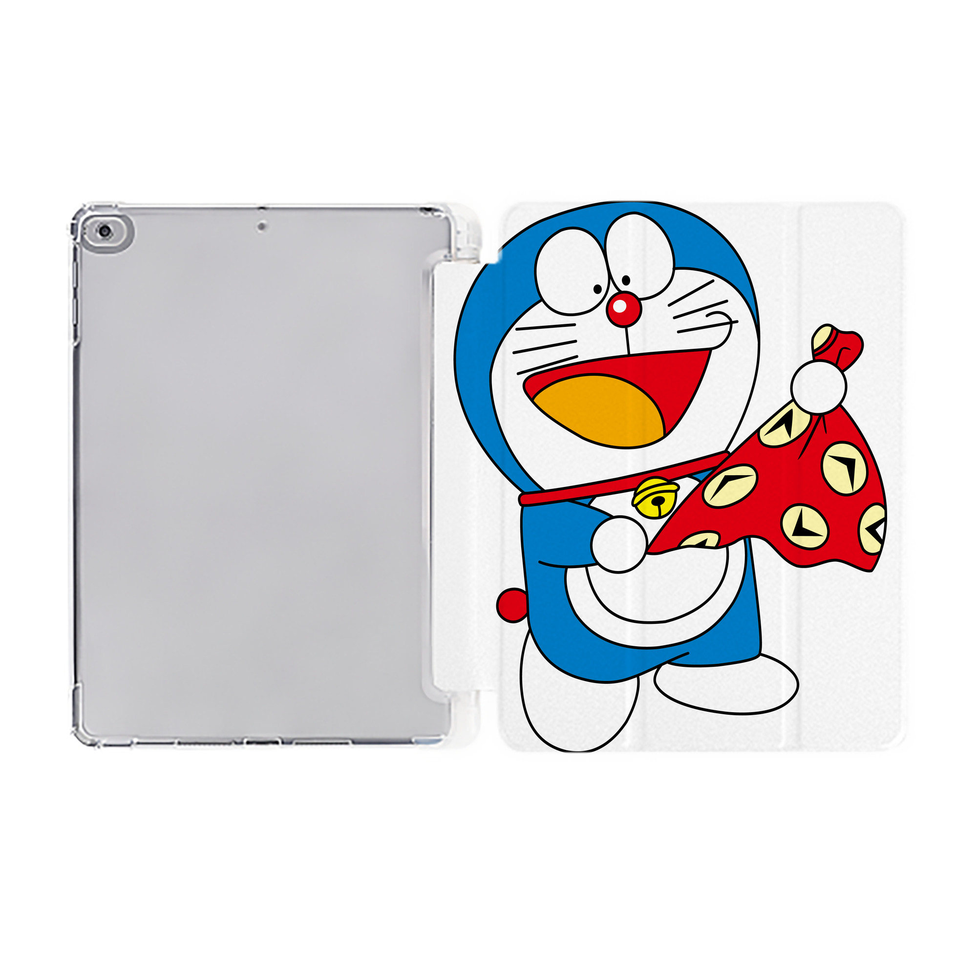 （画像用） ドラえもん Doraemon IPad ケース ペン収納付き 三つ折りスタンド PUレザー×シリコン 対応機種9.5/10.5/10.9インチ